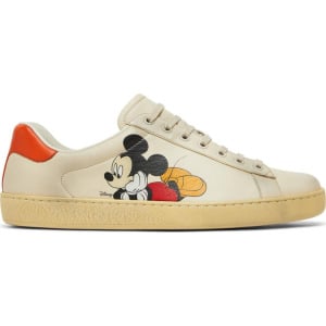 Кроссовки Disney x Gucci Ace Low Mickey Mouse - Ivory, белый