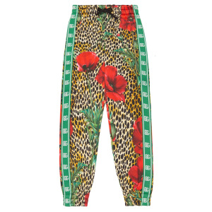 Хлопковые спортивные штаны с принтом Dolce&Gabbana, разноцветный