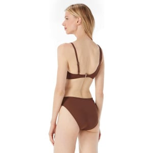 Топ бикини Michael Kors Signature Solids Logo Chain Bikini Top, цвет Saddle Brown