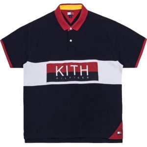 Поло Kith x Tommy Hilfiger Chest Stripe Polo 'Navy', синий