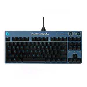 Клавиатура игровая Logitech Pro X Tactile League of Legends Edtion, GX Brown, синий/черный, английская раскладка