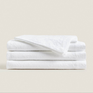 Скатерть Zara Home Jacquard Leaf, белый