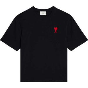 Футболка Ami Tonal De Coeur T-Shirt 'Black/Red', черный