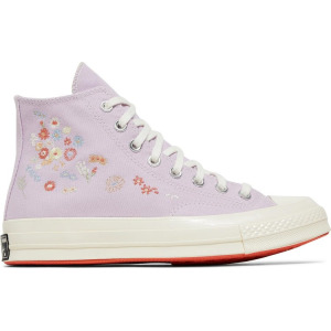 Кроссовки Converse Wmns Chuck 70 High Embroidered Floral Print - Pale Amethyst, фиолетовый