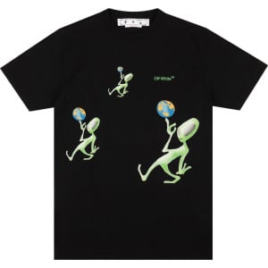 Футболка Off-White Alien Arrow Over Short-Sleeve Tee 'Black/Green', черный