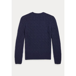 Вязаный свитер CABLE KNIT WOOL CASHMERE JUMPER Ralph Lauren, темно-синий