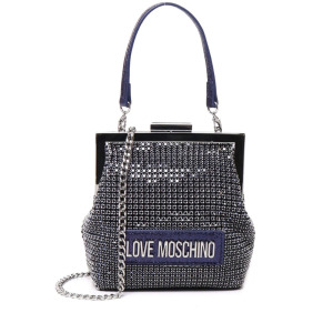 Love Moschino клатч с логотипом, металлик