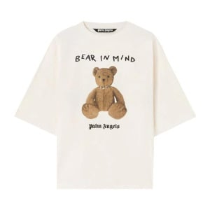 Футболка Palm Angels Bear In Mind Over Tee, цвет Off White/Brown