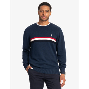 Свитер U.S. Polo Assn. Signature Stripe Crew Neck, темно-синий