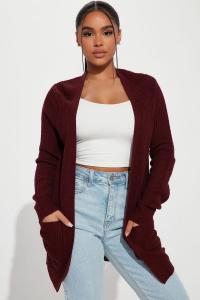 Кардиган Fashion Nova 68840, бордовый