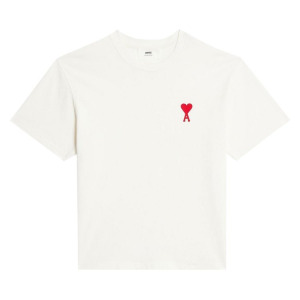Футболка Ami T-Shirt 'Natural White/Red', белый