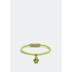 Браслет VERSACE Medusa crystal braided bracelet, зеленый