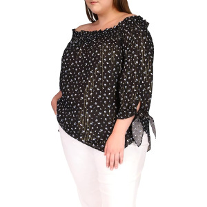 Топ Michael Kors Plus Size Off Shoulder Top, хаки