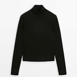 Свитер Massimo Dutti High Neck Knit, черный