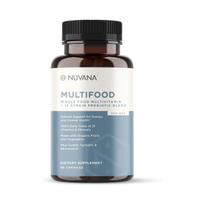 Мультивитамины Nuvana Multifood Whole Food With Probiotics, 90 капсул