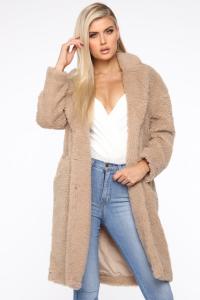 Пальто Fashion Nova 77641, серо-коричневый