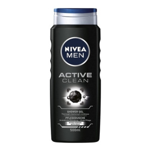 Мужской активный чистый гель для душа 500мл, Nivea