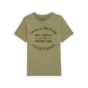 Zadig & Voltaire Kids футболка с логотипом, зеленый