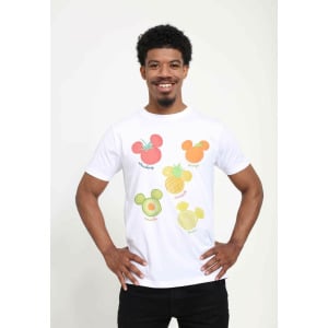 Футболка с принтом Mickey Classic Assorted Fruit Unisex Disney, белая