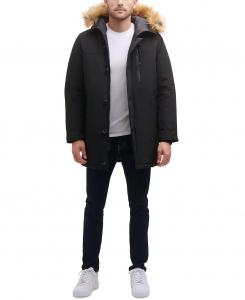 Guess men's long clearance parka with removable fur