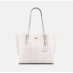 Сумка Coach Outlet Mollie Tote In Signature Canvas, золотой/белый