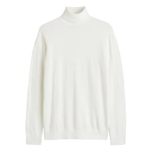 Свитер H&M Slim Fit Fine-knit Turtleneck, белый