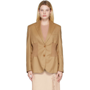 Светло-коричневый зауженный пиджак Stella McCartney