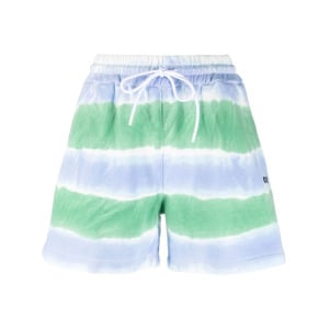 MSGM stripe-pattern drawstring shorts, синий