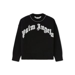 Palm Angels Kids джемпер Curved Logo, черный