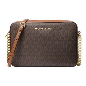 Сумка Michael Michael Kors Jet Set Large Printed Logo Crossbody, коричневый