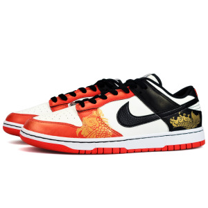 Кроссовки Nike Dunk Skateboarding Shoes Men Low-top Red/White/Black/Gold, белый