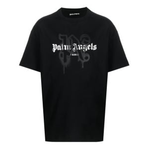 Palm Angels футболка Paris с монограммой, черный