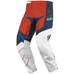 Мотоциклетные брюки Scott 350 Race с логотипом, белый/синий