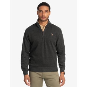 Свитер U.S. Polo Assn. 1/4 Zip Mock Neck Flatback, черный