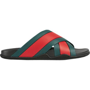 Сандалии Gucci Slide Web Stripe Black, черный