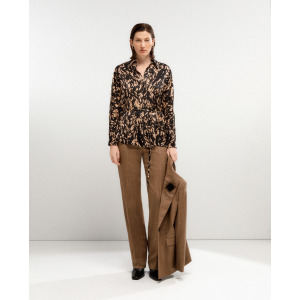 Прямые женские брюки в елочку El Corte Inglés, светло-коричневый