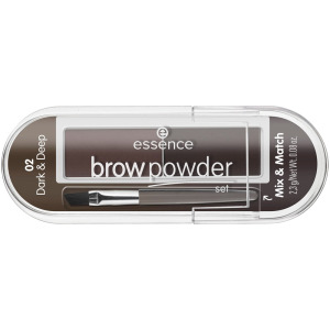 Essence Brow Powder Set набор для укладки бровей с кистью 02 Dark & ​​Deep 2.3g