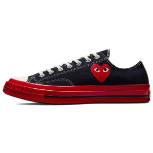 Кроссовки CDG x Converse Chuck Taylor All-Star 70 Ox Comme des Garcons PLAY, черная, красная межподошва