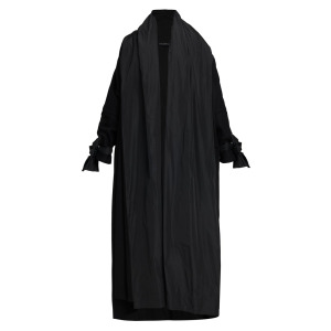 Драпированное длинное пальто с бантом на манжетах DOLCE&GABBANA, черный