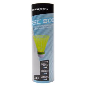 Пластиковые воланы PSC 500 Medium 6 шт. в упаковке желтые PERFLY, неоновый желтый лайм