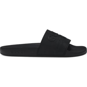 Сандалии Gucci Wmns Logo Rubber Slide Black, черный