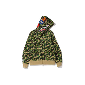 A BATHING APE BAPE ABC Camo Shark Толстовка на молнии на молнии (SS23) Зеленый, Розовый