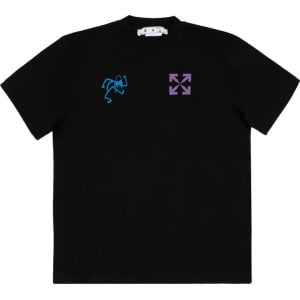 Футболка Off-White 90s Liquid Over Short-Sleeve Tee 'Black/Blue', черный