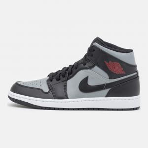 Air jordan 1 mid black particle grey gym red store