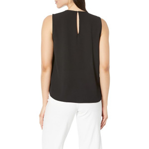 Топ Michael Kors Solid Crepe Wrap Top, черный