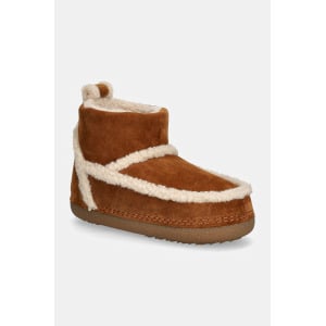 Замшевые зимние ботинки Inuikii Classic Shearling Low, коричневый