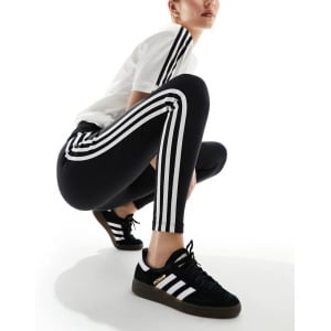 Черные леггинсы с 3 полосками adidas Originals