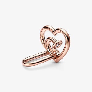 Звено двойное для браслета Pandora ME Styling Nailed Heart, розовое золото/прозрачный