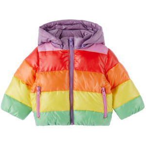Многоцветная пуховая куртка в радужную полоску для малышей Stella McCartney