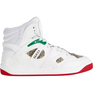 Кроссовки Gucci Wmns Basket Sneaker High White Demetra Red, белый